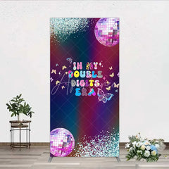 Aperturee - Aperturee Rectangle Backdrop In My Double Digits Era Groovy Disco Ball Butterfly Birthday Rectangle Cover
