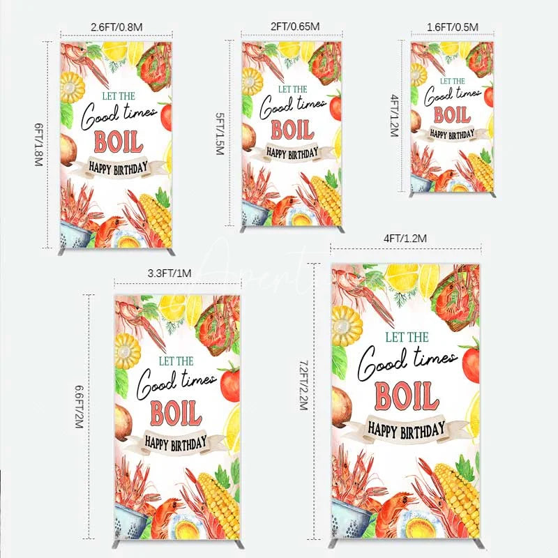 Aperturee - Aperturee Rectangle Backdrop Seafood Boil Birthday Summer Crawfish Lemon Good Times Rectangle Cover