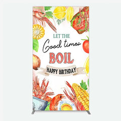 Aperturee - Aperturee Rectangle Backdrop Seafood Boil Birthday Summer Crawfish Lemon Good Times Rectangle Cover