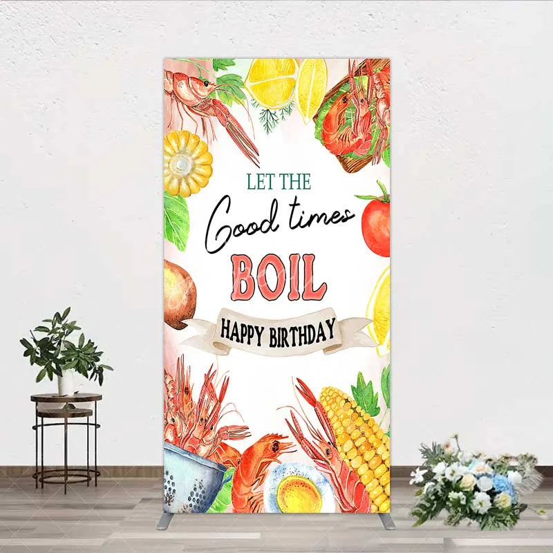 Aperturee - Aperturee Rectangle Backdrop Seafood Boil Birthday Summer Crawfish Lemon Good Times Rectangle Cover