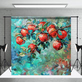 Aperturee - Aperturee Red Abstract Painted Apples Fine Art Photo Backdrop