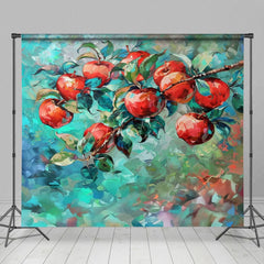 Aperturee - Aperturee Red Abstract Painted Apples Fine Art Photo Backdrop