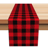 Aperturee - Aperturee Red And Black Buffalo Plaid Christmas Table Runner