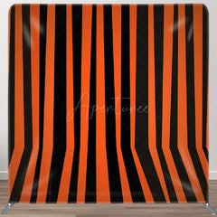 Aperturee - Aperturee Red And Black Stripes Backdrop For Halloween Decor