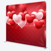 Aperturee - Aperturee Red and Pink Heart Balloons Love Square Double-Sided Backdrop Romantic Valentine’s Day Party Decor