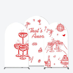 Aperturee - Aperturee Red and White That’s Amore Arch Backdrop Kit Romantic Bridal Shower Celebration Party Decor
