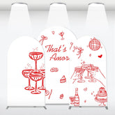 Aperturee - Aperturee Red and White That’s Amore Arch Backdrop Kit Romantic Bridal Shower Celebration Party Decor