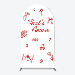 Aperturee - Aperturee Red and White That’s Amore Arch Backdrop Kit Romantic Bridal Shower Celebration Party Decor