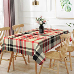 Aperturee - Aperturee Red Black Plaid Rectangle Tablecloth Classic Tartan Checkered Pattern Cover Rustic Holiday Kitchen Decoration