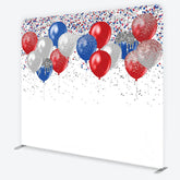 Aperturee - Aperturee Red Blue and Silver Glitter Balloons Backdrop Birthday Party Confetti Decor Photography Tension Fabric Backdrop