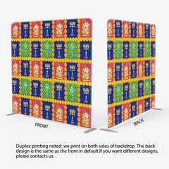 Aperturee - Aperturee Red Blue Green Plaid Happy Diwali Pillow Case Backdrop