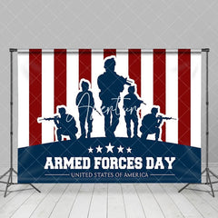 Aperturee - Aperturee Red Blue White Stripe Soldier Armed Forces Day Backdrop