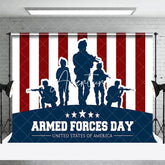 Aperturee - Aperturee Red Blue White Stripe Soldier Armed Forces Day Backdrop