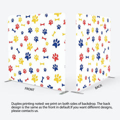 Aperturee - Aperturee Red Blue Yellow Paw Print Square Tension Backdrop