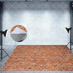 Aperturee - Aperturee Red Bricks Wall Festive Christmas Room Set Backdrop