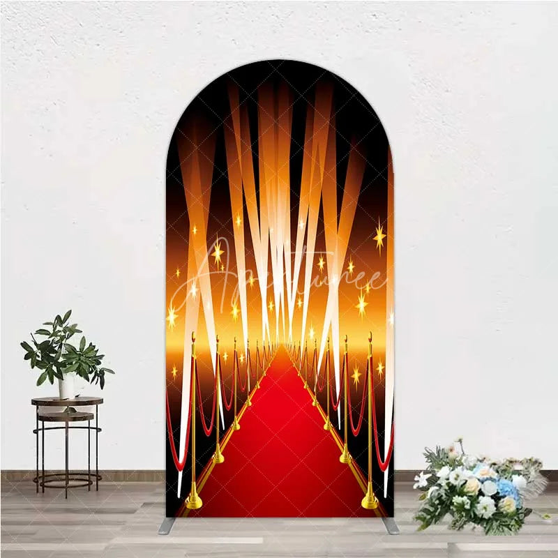 Aperturee - Aperturee Red Carpet Arch Backdrop Hollywood Movie Night VIP Star Party Decoration
