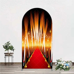 Aperturee - Aperturee Red Carpet Arch Backdrop Hollywood Movie Night VIP Star Party Decoration