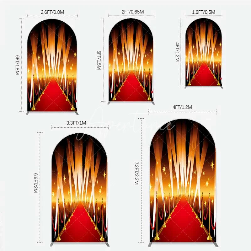 Aperturee - Aperturee Red Carpet Arch Backdrop Hollywood Movie Night VIP Star Party Decoration