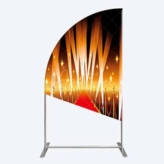 Aperturee - Aperturee Red Carpet Half Moon Arch Backdrop Hollywood Movie Night VIP Star Party Decoration