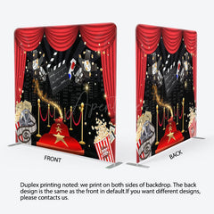 Aperturee - Aperturee Red Carpet Popcorn Fabric Backdrop Cover for Birthday