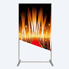 Aperturee - Aperturee Red Carpet Rectangle Backdrop Hollywood Movie Night VIP Star Party Decoration