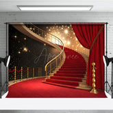 Aperturee - Aperturee Red Carpet Stairs Shiny Stage Photo Booth Backdrop