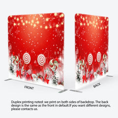 Aperturee - Aperturee Red Christmas Candy Bokeh Tension Fabric Backdrop