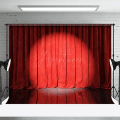 Aperturee - Aperturee Red Curtain Spotlight Stage Photo Room Set Backdrop