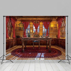 Aperturee - Aperturee Red Curtains Windy Study Table Photography Backdrop