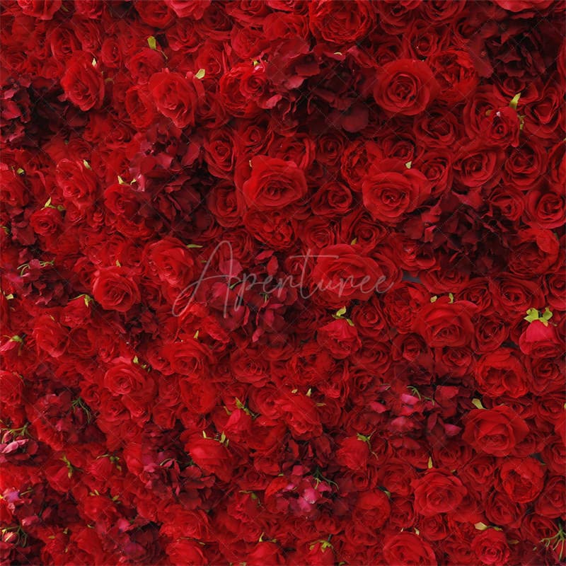 Aperturee - Aperturee Red Faux Flower Wall Panels Wholesale Party Decor