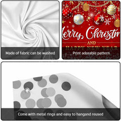 Aperturee - Aperturee Red Festive Christmas New Year Garage Door Banner
