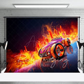 Aperturee - Aperturee Red Fiery Hot Wheels Sports Photography Backdrop