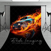 Aperturee - Aperturee Red Fiery Need For Speed Sport Sweep Photo Backdrop