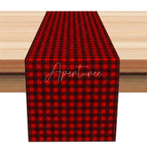 Aperturee - Aperturee Red Gingham Table Runner Small Red and Black Check Farmhouse Kitchen Holiday Dining Table Decor