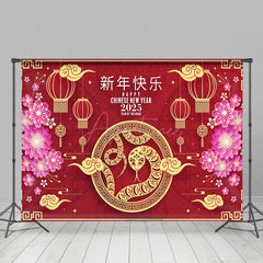 Aperturee - Aperturee Red Gold Pink Zodiac Snake Chinese New Year Backdrop