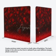 Aperturee - Aperturee Red Heart Bokeh Double Sided Backdrop Glitter Shimmer for Valentine’s Day Romantic Party Photo Booth Decor