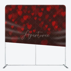 Aperturee - Aperturee Red Heart Bokeh Double Sided Backdrop Glitter Shimmer for Valentine’s Day Romantic Party Photo Booth Decor