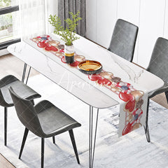 Aperturee - Aperturee Red Heart Jam Cookie Valentines Day Table Runner