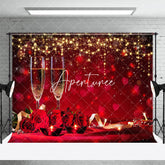 Aperturee - Aperturee Red Hearts Bokeh Lighted Valentines Day Backdrop