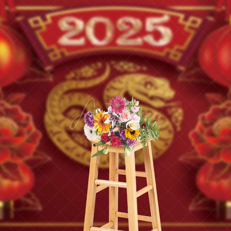 Aperturee - Aperturee Red Lanterns Festive Chinese New Year Backdrop