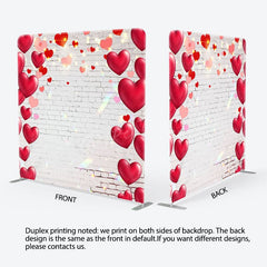 Aperturee - Aperturee Red Love And White Wall Fabric Backdrop Cover for Wedding