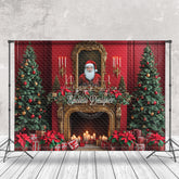 Aperturee - Aperturee Red Luxury Photo Frame Festive Christmas Backdrop