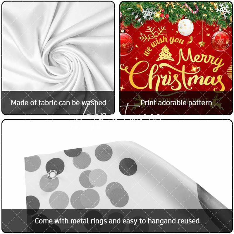 Aperturee - Aperturee Red Merry Christmas Happy New Year Garage Door Banner