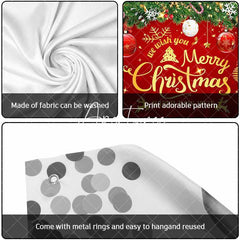 Aperturee - Aperturee Red Merry Christmas Happy New Year Garage Door Banner