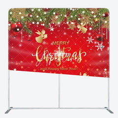 Aperturee - Aperturee Red Nativity Merry Christmas Happy New Year Backdrop