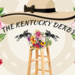 Aperturee - Aperturee Red Pink Rose Lady Hat Happy Kentucky Derby Backdrop