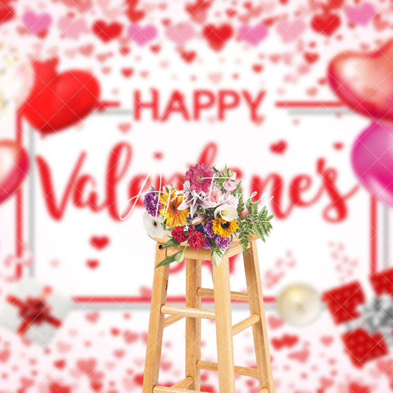 Aperturee - Aperturee Red Pink White Romantic Happy Valentines Day Backdrop