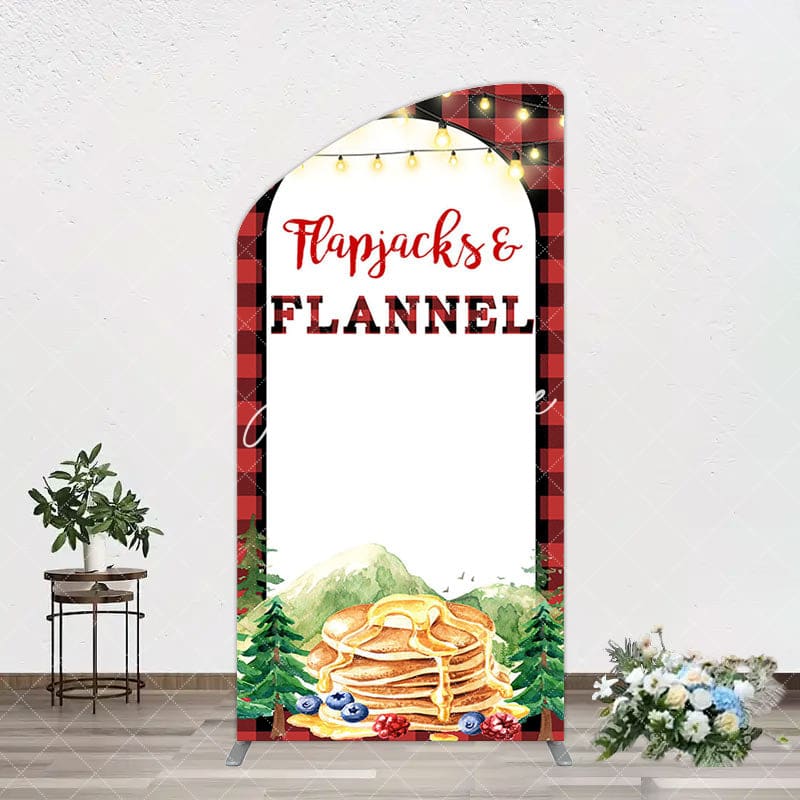 Aperturee - Aperturee Red Plaid Lighted Flapjacks Flannel Arch Backdrop