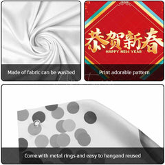 Aperturee - Aperturee Red Plum Bossom Chinese New Year Garage Door Banner