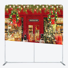 Aperturee - Aperturee Red Puppet Lights Christmas Toy Store Backdrop Decor